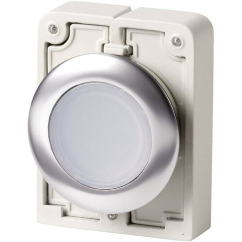 Bouton-poussoir à accrochage plat, rond, chromé Eaton M30C-FDRL-W 182950 blanc 1 pc(s)