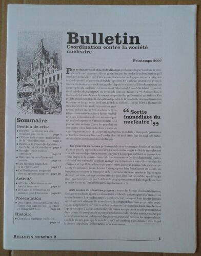Bulletin De Coordination Contre La Société Nucléaire N°2 - Printemps 2007