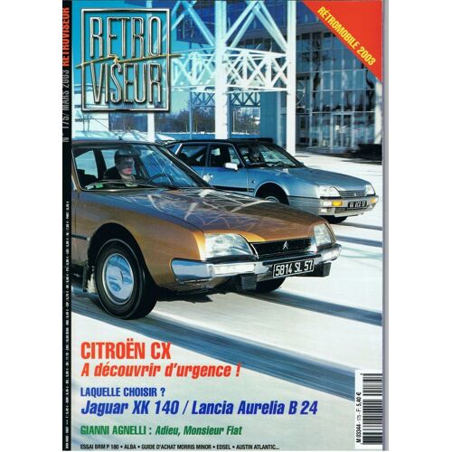 Retroviseur N° 175 : Citren Cx, Jaguar 140,Lancia Aurelia B 24,