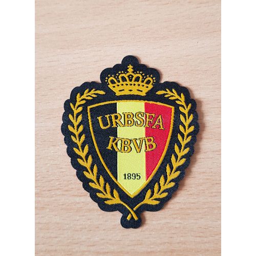 Ecusson En Tissu Fédération Royale Belge De Football Urbsfa Kbvb 1895 Ancien Modèle 8x6 Cm Thermocollant