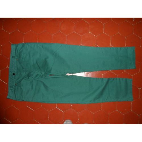 Pantalon 3/4 Peau De Pêche Bleu-Vert Blanche Porte