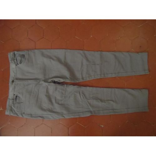 Pantalon 3/4 Peau De Pêche Gris Blanche Porte