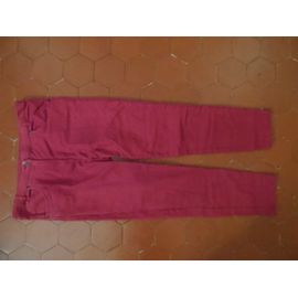 Pantalon 3/4 Peau De Pêche Rose Foncé Blanche Porte