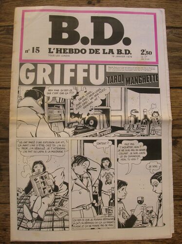 B.D. L'hebdo De La B.D. N° 15 : Griffu. Tardi, Manchette