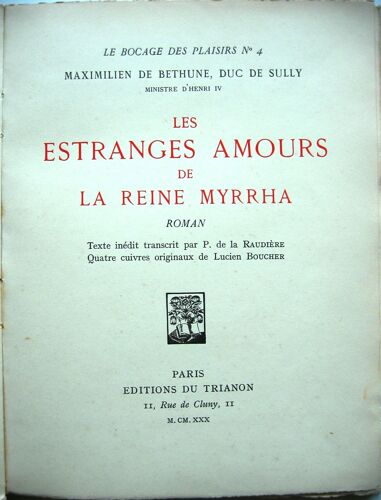 Les Estranges Amours De La Reine Myrrha