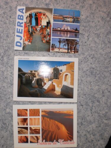 Lot De 3 Cartes De Tunisie : Ksar Hadada, Sahara, Djerba