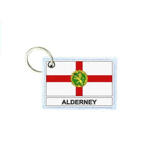 Porte Cles Cle Clefs Imprime Double Face Drapeau Aurigny Gba
