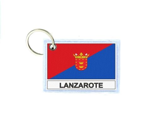 Porte Cles Cle Clefs Imprime Double Face Drapeau Lanzarotte