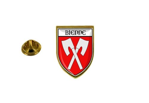 Pins Pin Badge Pin's Souvenir Ville Drapeau Pays Blason Ecusson Bienne Suisse