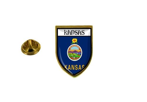 Pins Pin Badge Pin's Souvenir Ville Drapeau Pays Blason Etats Usa Kansas