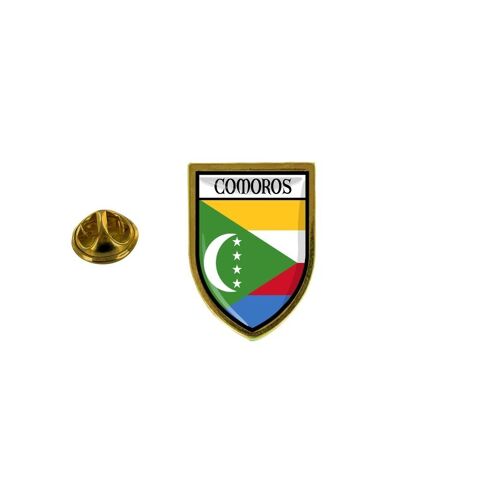 Pins Pin Badge Pin's Souvenir Ville Drapeau Pays Blason Comores Comorien
