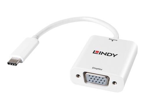 Lindy USB 3.1 Type C to VGA Adapter - Adaptateur vidéo externe - USB 3.1 - VGA - blanc
