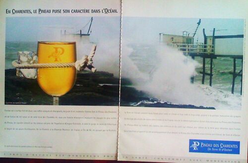 Publicité Ancienne (Avril 2002) Pour Le " Pineau Des Charentes "