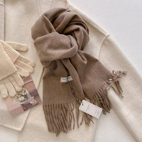 Écharpe De Luxe En Laine Pour Femme,Cachemire Chaud,Pashmina,Marque,Châles Enveloppants,Épais Et Doux,Bufanda,Étole,Hiver 2024--Dfz037-15