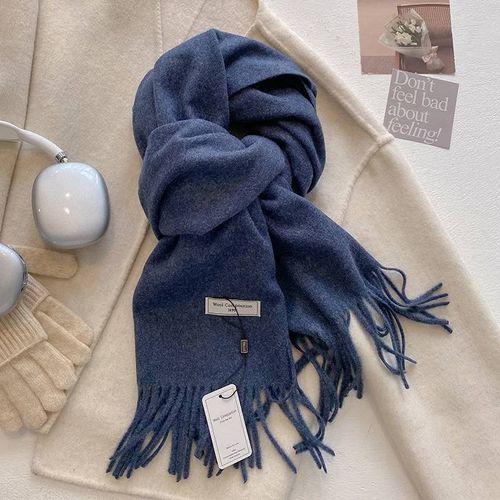 Écharpe De Luxe En Laine Pour Femme,Cachemire Chaud,Pashmina,Marque,Châles Enveloppants,Épais Et Doux,Bufanda,Étole,Hiver 2024--Dfz037-12