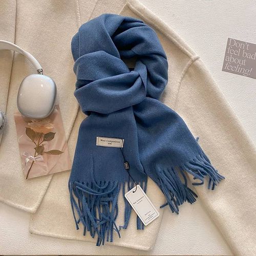 Écharpe De Luxe En Laine Pour Femme,Cachemire Chaud,Pashmina,Marque,Châles Enveloppants,Épais Et Doux,Bufanda,Étole,Hiver 2024--Dfz037-09