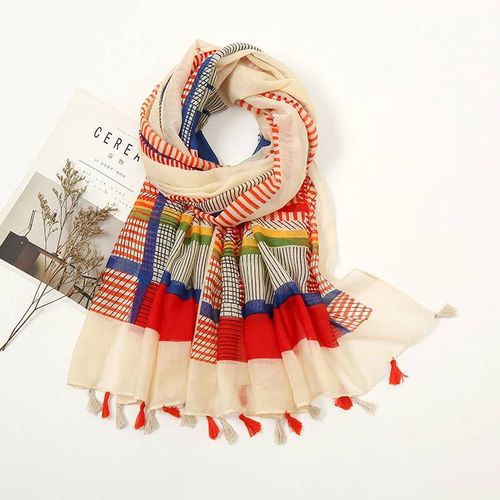 Mode Plage Longue Écharpe Dames Fleur Foulard 185*100cm Élégant Floral Imprimé Hijab Coton Viscose Gland Châle Pour Femme--Xb233-01