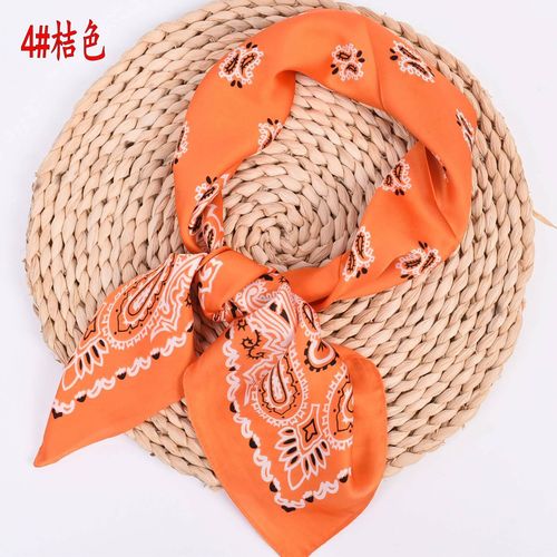 Nouveau Paisley Bicolore Petits Fruits De Cajou Satin Soie 70 Écharpe Écharpe Vente En Gros Petites Écharpes-> 8y-Orange