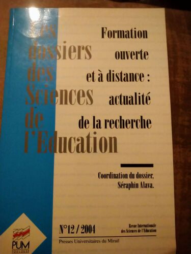 Les Dossiers Des Sciences De L'éducation, Formation Ouverte Et À Distance : Actualité De La Recherche, N°12/2004
