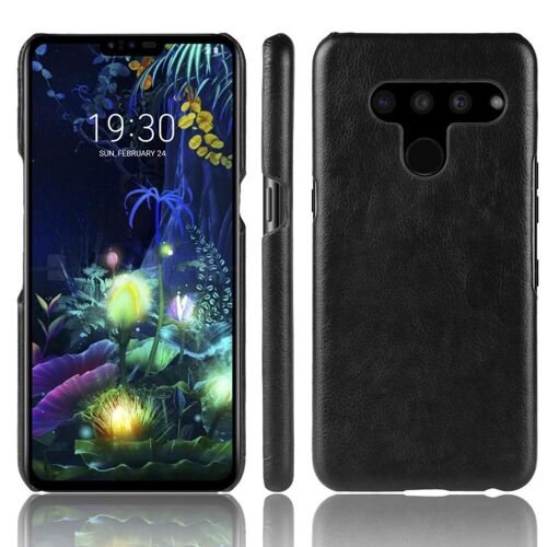 Rétro Étui Pour Lg V50 Thinq 5g Modèle De Litchi Anti Éraflure Compatibilité Rétro Housse De Protection - Noir