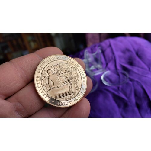 Lafayette Médaille En Bronze Begins Hero's Tour Of America August 15 1824. 35 Grammes, 4.5 Cm De Diamètre. Avec Sa Capsule