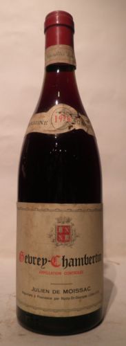 Vin Rouge Gevrey-Chambertin 1976 Julien De Moissac Côte D'or