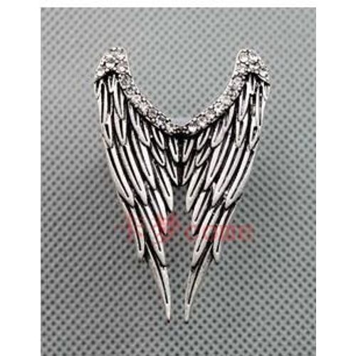 Bague Aile Ange Plume Matière Métal Couleur Argenté Taille Reglable