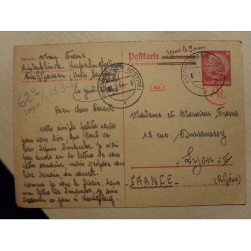 Allemagne, Correspondance Entre L'allemagne Et La France Pendant La Guerre 1944
