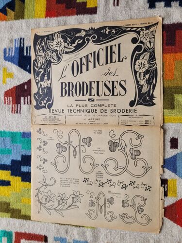 L'officiel Des Brodeuses, La Plus Complète Revue Technique De Broderie N° 24 D'octobre 1951.