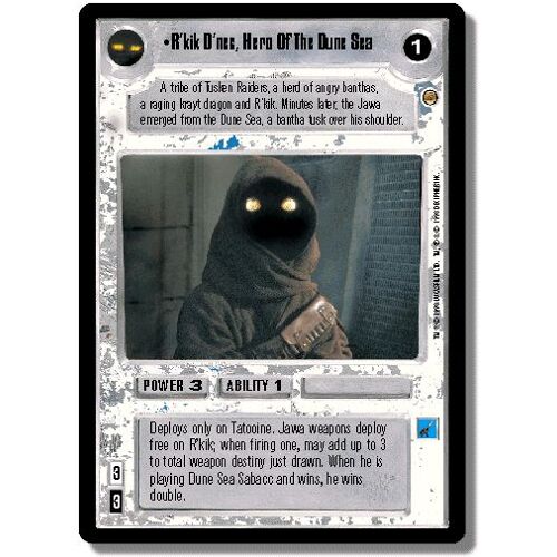 R'kik D'nec,Hero Of The Dune Sea - Star Wars Decipher - Jabba's Palace