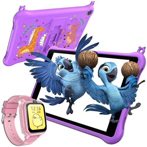 BLACKVIEW Tab 50 Kids Tablette Enfant 8" HD 6Go+64Go-SD 1To 5580mAh Android 13 Wifi Contrôle Parental Avec Montre Enfants Z10 Rose