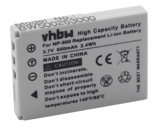 vhbw Batterie compatible avec BenQ DC E43, DC E53, DC E720 appareil photo (650mAh, 3,6V, Li-ion)