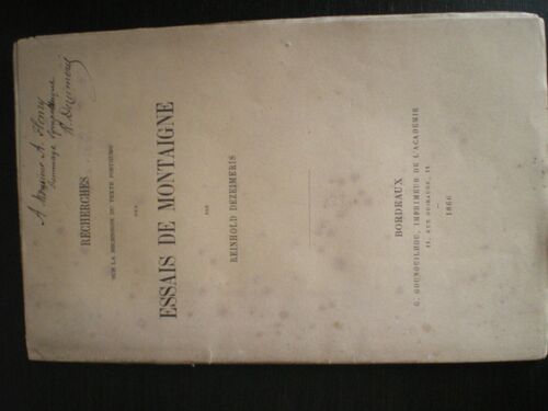 Recherches Sur La Recension Du Texte - Posthume Des Essais De Montaigne