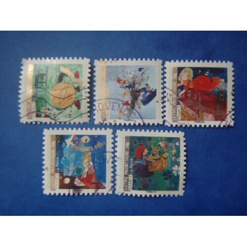 Lot De 5 Timbres "Meilleurs Voeux 2010",Oblitérés.