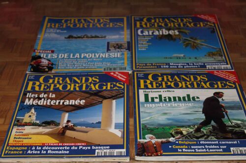 Lot De 4 Revues Grands Reportages Sur Des Iles: Caraibes;Irlande;Polynésie;Iles De La Méditerranèe