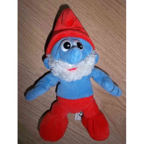 Peluche Doudou Grand Schtroumf Bleu Rouge Barbe 17 Cm Giocattoli Sicuri Peyo
