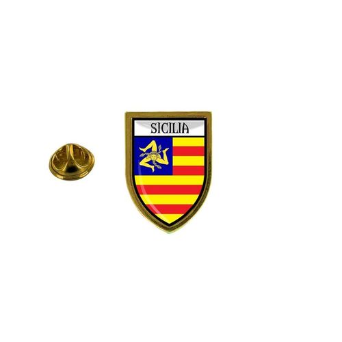 Pins Pin Badge Pin's Souvenir Drapeau Pays Blason Sicile Independant Sicilien