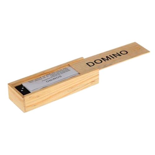 Enfants Jouets Domino Bois Boîte Enfants Traditionnels Classiques 28 Dominos Domino Fun Enfants En Boîte En Bois Noir