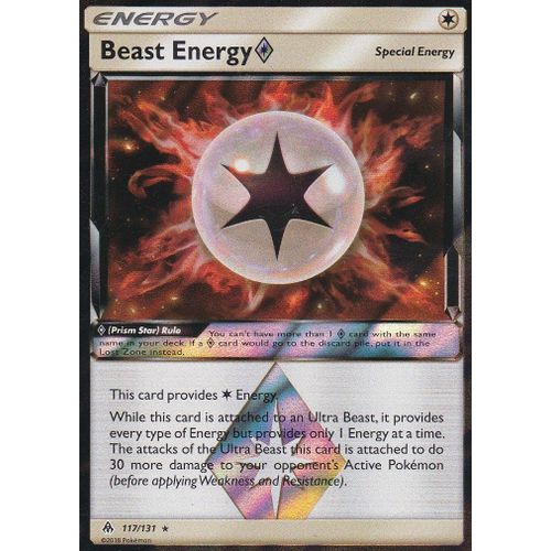 Carte Pokemon - Beast Energy ( Energie Chimère ) - Prisme - 117/131 - Soleil Et Lune 6 Lumière Interdite - Version Anglaise