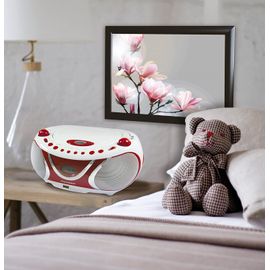 mini chaine hifi Radio Lecteur CD MP3 USB rouge blanc