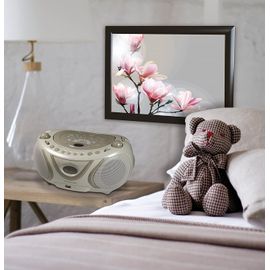 mini chaine hifi Radio Lecteur CD MP3 USB Soft Grey gris