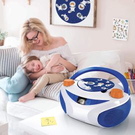 mini chaine hifi Radio Lecteur CD USB AUX-IN Space Cats bleu blanc