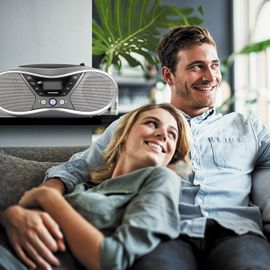 mini chaine hifi Radio Lecteur CD Dab+ et FM RDS MP3 USB gris noir