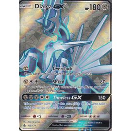 Carte Pokemon - Dialga Gx ( Dialga Gx ) - Ultra Rare En Full Art - 125/131 - Soleil Et Lune 6 Lumière Interdite - Version Anglaise