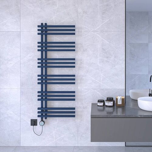 Carisa Terra Sèche-Serviettes Électrique - Éco-énergétique, Design Moderne, Blue Marine, 130 x 50 cm
