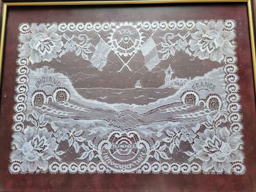 Broderie Exécutée Pour Le Lancement Du Tunnel Sous La Manche. Format : 33 X 42 Cm.