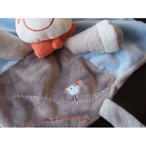 Doudou Plat Poney Ane Cheval Zebre Nicotoy  Pattes Rayees Oiseau Brode