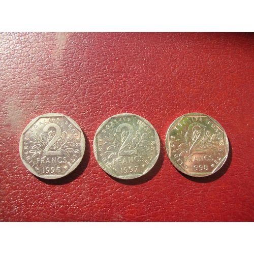 2 Francs 1996.1997.1998. Lot De Trois Monnaies