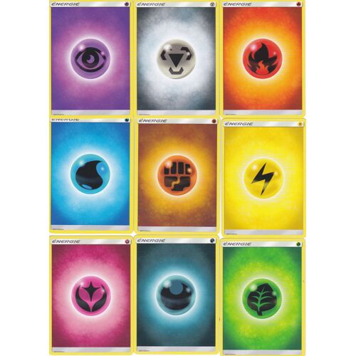 9 Cartes Pokemon Energie - Soleil Et Lune - Année 2017