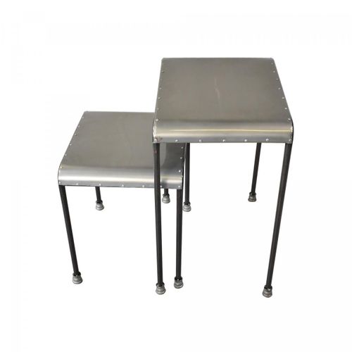 Table Basse 55x40x70 2 Tables Gigognes Oli Argent